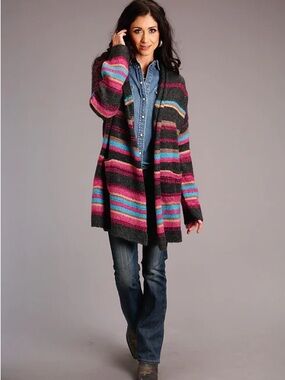 NWT Stetson Oversized Cardigan Sweater Size Medium Cozy Western Cowgirl Y7